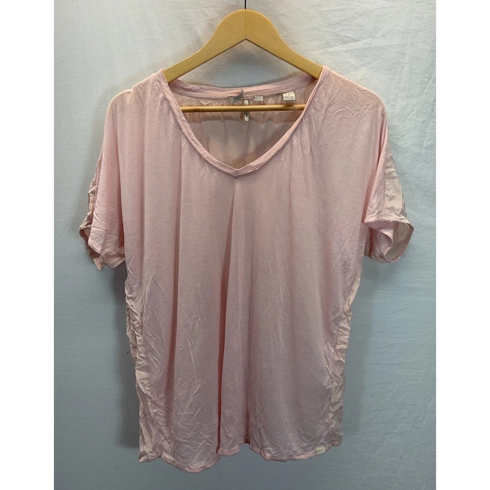 SCOTCH & SODA Pale pink Lyocell Boxy Oversized Cap casual Boxy T-Shirt top SM/MD